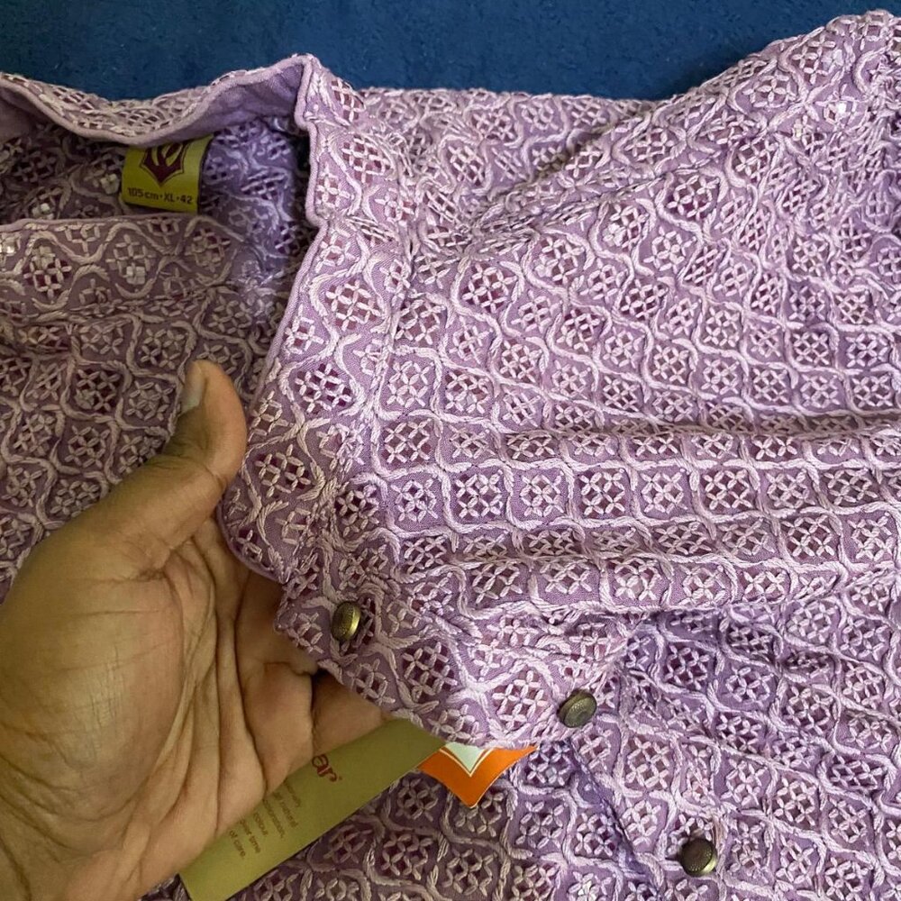 Men’s Maroon Printed Kurta – New With Tags – Traditional Ethnic Wear